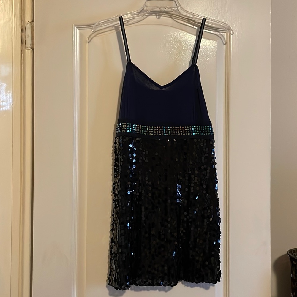 HP 🎉 Free People Black & Blue Sequin Mini Dress Size 4
